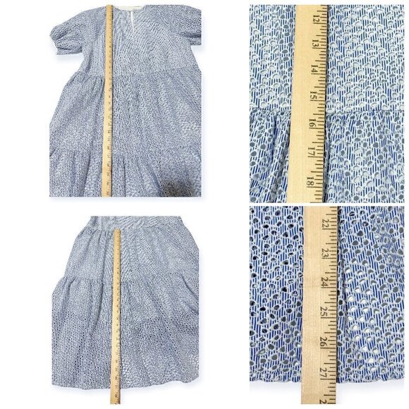 EVERLANE THE TIERED EYELET MIDI DRESS BLUE / WHITE SIZE S, New with tag - Picture 16 of 16